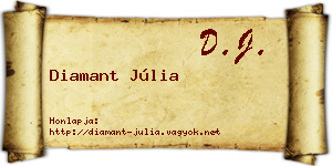 Diamant Júlia névjegykártya