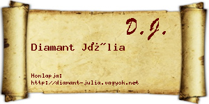 Diamant Júlia névjegykártya